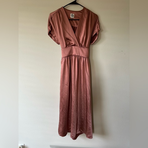 Anne Klein Midi Satin Tie Back Dress - Picture 2 of 3